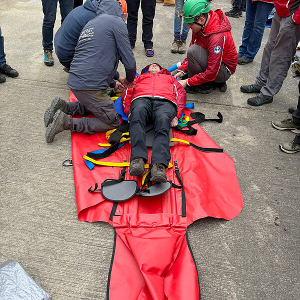 Placng a casualty in the Petzl Nest stretcher