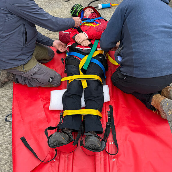 The casualty in the Petzl Nest stretcher